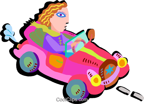 Driving Car Royalty Free Vector Clip Art Illustration - Driving Car Royalty Free Vector Clip Art Illustration (480x348)