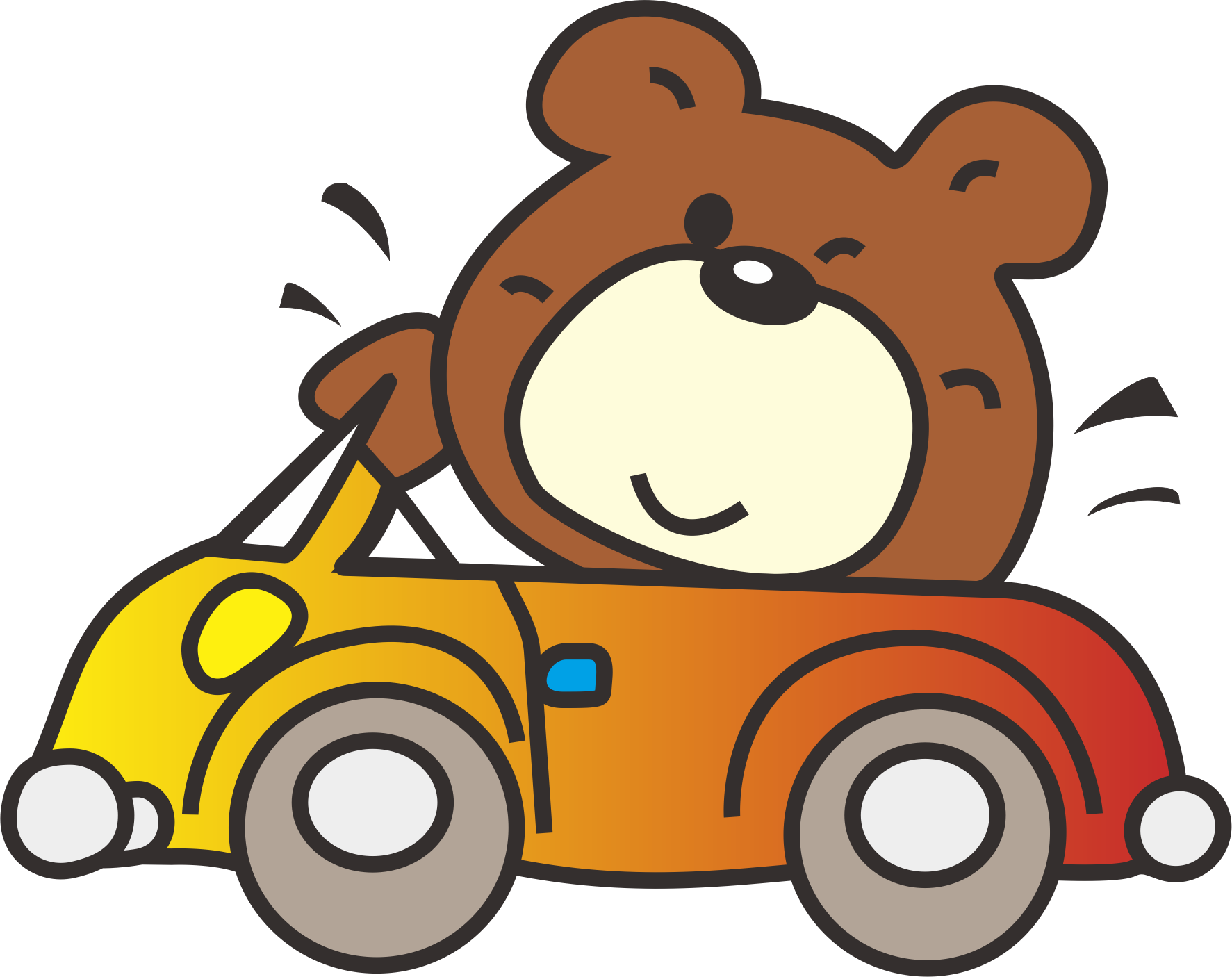 Bear Car Clip Art - Bear Car Clip Art (1773x1406)