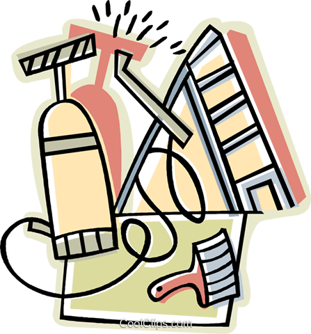 Painting Ladder Paint Brush Royalty Free Vector Clip - Painting Ladder Paint Brush Royalty Free Vector Clip (447x480)