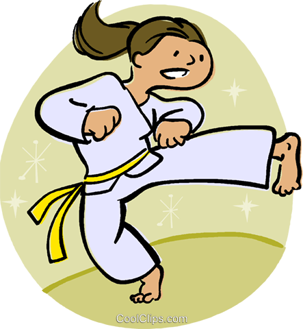 Female Martial Artist Royalty Free Vector Clip Art - Female Martial Artist Royalty Free Vector Clip Art (443x480)