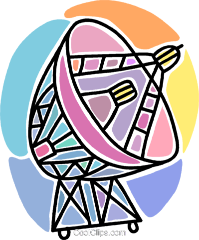 Satellite Dish Royalty Free Vector Clip Art Illustration - Satellite Dish Royalty Free Vector Clip Art Illustration (399x480)