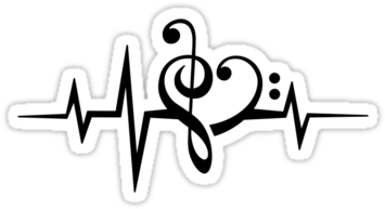 Treble Clef Clipart Love Tattoo - Treble Clef Clipart Love Tattoo (375x360)