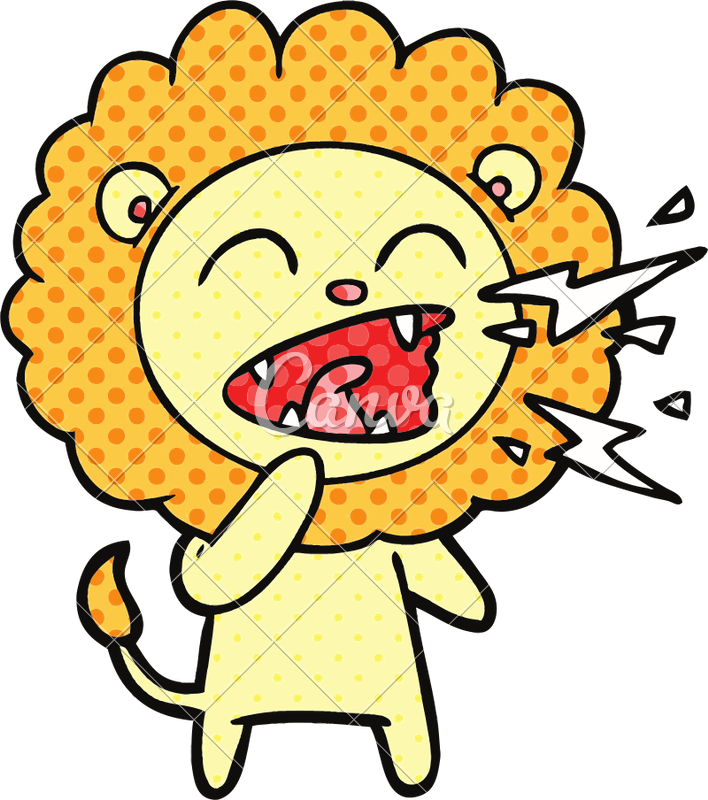 Cartoon Roaring Lion - Cartoon Roaring Lion (708x800)