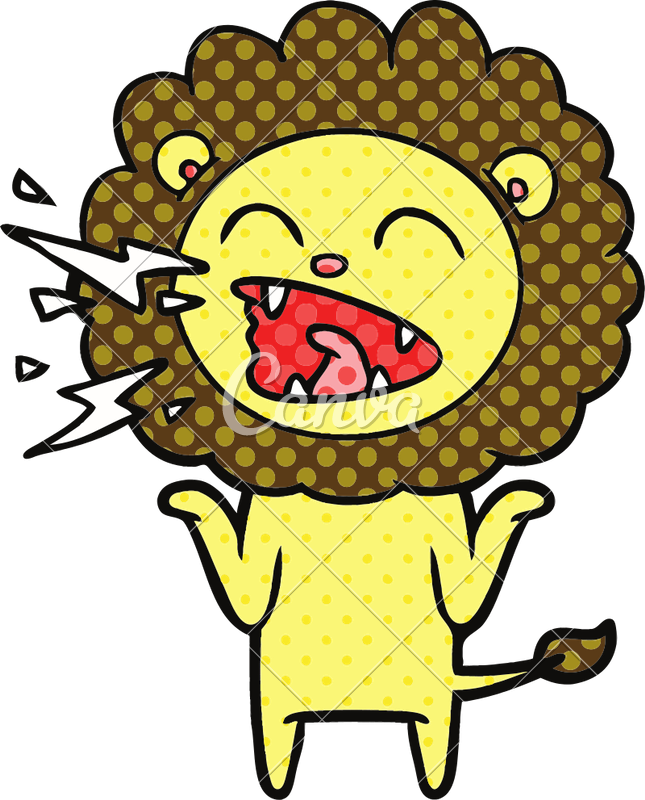 Cartoon Roaring Lion - Cartoon Roaring Lion (645x800)
