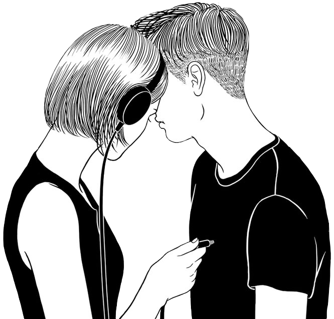 Drawn Couple Outline - Drawn Couple Outline (663x634)