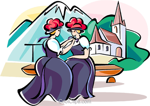 Women In Traditional Costumes Royalty Free Vector Clip - Women In Traditional Costumes Royalty Free Vector Clip (480x340)