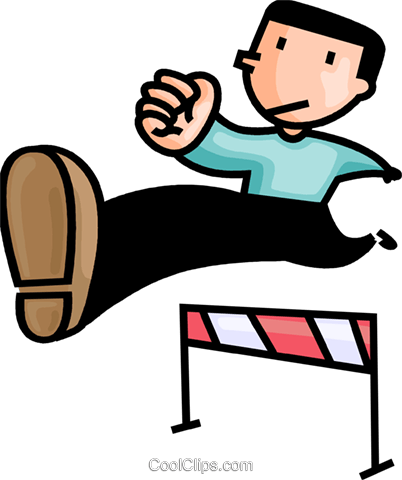 Man Running The Hurdles Royalty Free Vector Clip Art - Man Running The Hurdles Royalty Free Vector Clip Art (402x480)