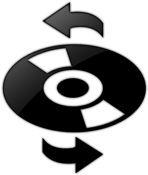 Glossy Black Icon Media Cd Refresh Image Vector Clip - Glossy Black Icon Media Cd Refresh Image Vector Clip (512x512)