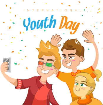 Happy Youth Day Background With People Having Fun, - Happy Youth Day Background With People Having Fun, (360x360)