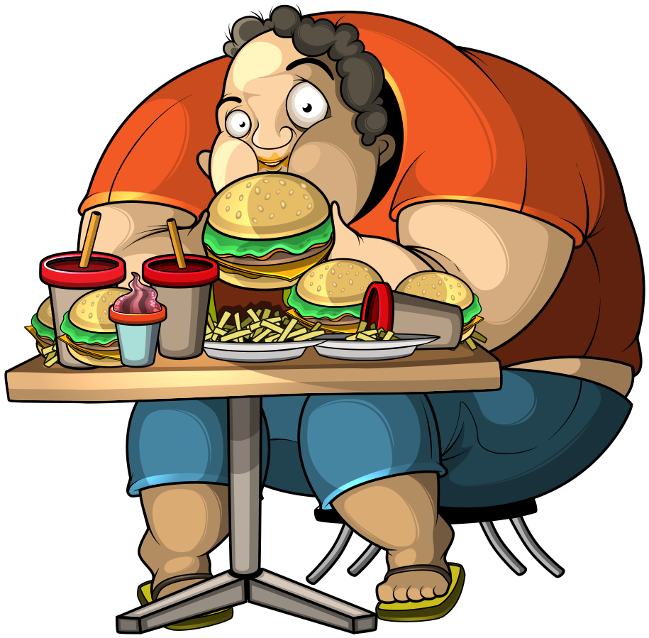 Clip Art Fat Man Eating Donuts - Clip Art Fat Man Eating Donuts (1000x1000)
