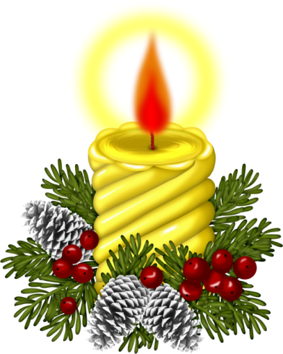 Christmas Candles Clipart (407x509)