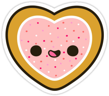 "cute Heart Cookie With Sprinkles" Stickers By - "cute Heart Cookie With Sprinkles" Stickers By (375x360)