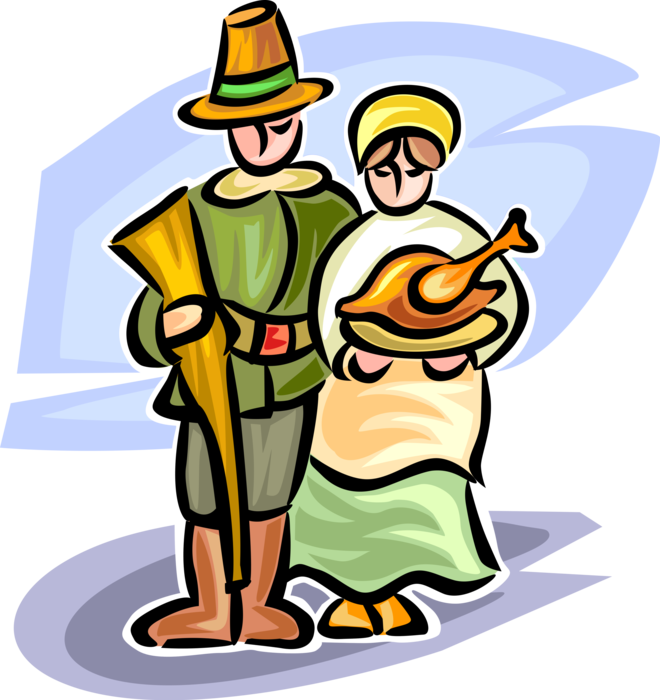 Mayflower Pilgrims Celebrate Thanksgiving - Mayflower Pilgrims Celebrate Thanksgiving (660x700)