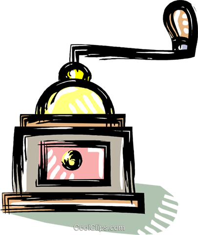 Coffee Grinder Royalty Free Vector Clip Art Illustration - Coffee Grinder Royalty Free Vector Clip Art Illustration (405x480)