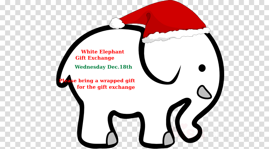 Download White Elephant Gift Clipart Santa Claus White - Download White Elephant Gift Clipart Santa Claus White (900x500)