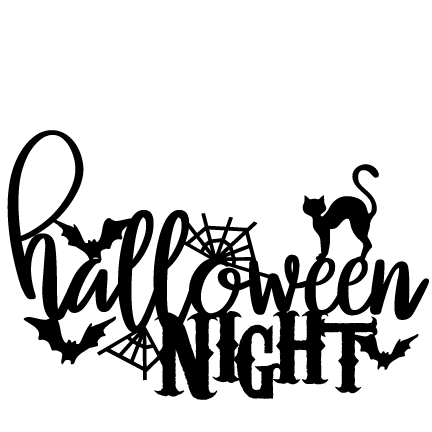 Halloween Night Title Scrapbook Cut File Cute Clipart - Halloween Night Title Scrapbook Cut File Cute Clipart (432x432)