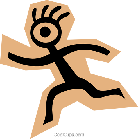 Stickman On Brown Shape Royalty Free Vector Clip Art - Stickman On Brown Shape Royalty Free Vector Clip Art (475x480)