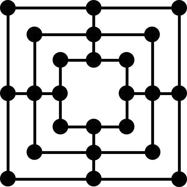 Image Black And White Stock Nine Mens Morris Game Clip - Image Black And White Stock Nine Mens Morris Game Clip (600x600)