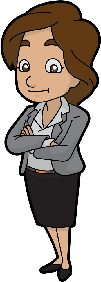 A Cool And Calm Cartoon Businesswoman - A Cool And Calm Cartoon Businesswoman (440x1056)