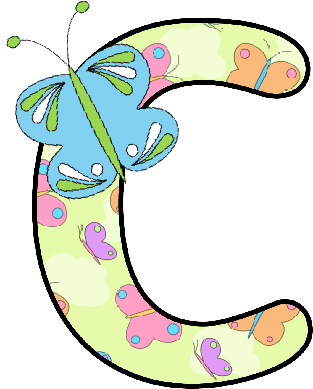 Butterflies Clipart Alphabet - Butterflies Clipart Alphabet (1109x1364)