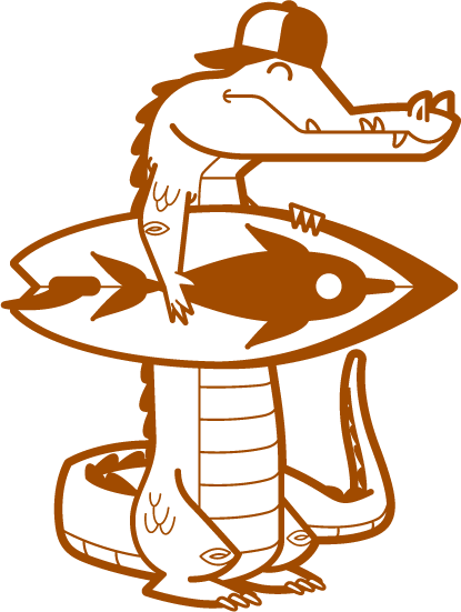 Australia Surfer Crocodile Wall Decal - Australia Surfer Crocodile Wall Decal (415x551)