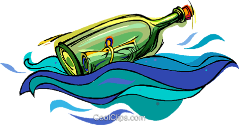 Message In A Bottle Royalty Free Vector Clip Art Illustration - Message In A Bottle Royalty Free Vector Clip Art Illustration (480x251)