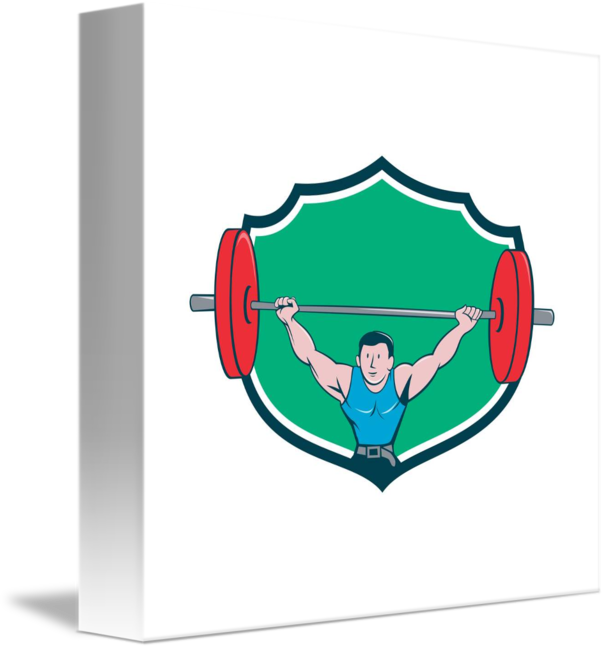 Weightlifter Deadlift Lifting Weights Shield Carto - Weightlifter Deadlift Lifting Weights Shield Carto (606x650)