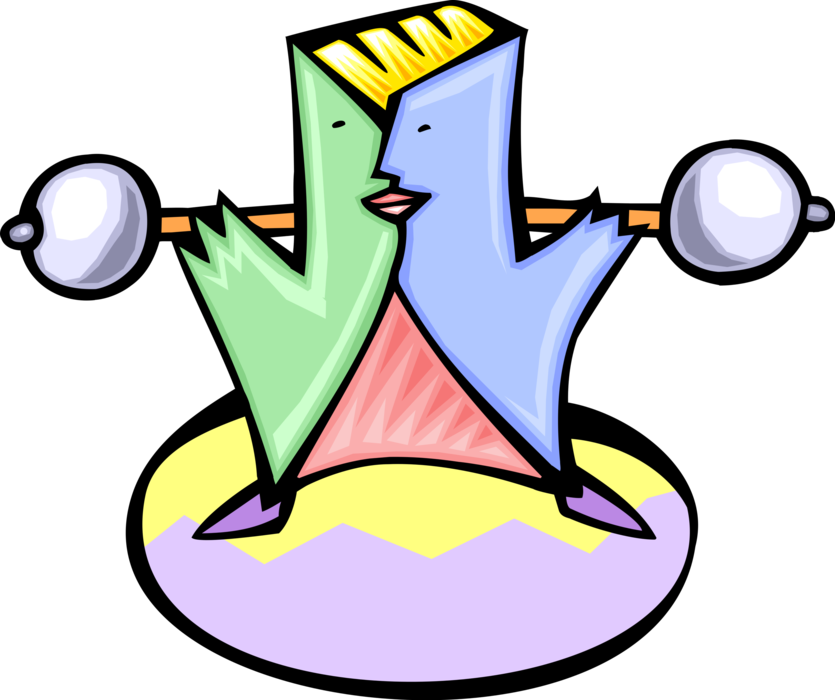 Vector Illustration Of Weightlifter Lifts Barbell Weights - Vector Illustration Of Weightlifter Lifts Barbell Weights (835x700)
