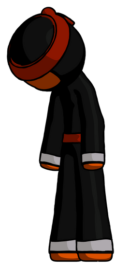 Orange Football Player Man Depressed With Head Down - Orange Football Player Man Depressed With Head Down (247x550)