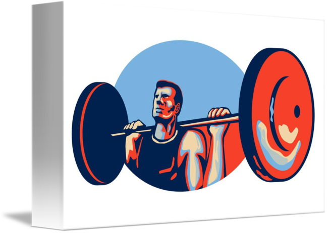 Weightlifter Weights Retro By - Weightlifter Weights Retro By (650x463)