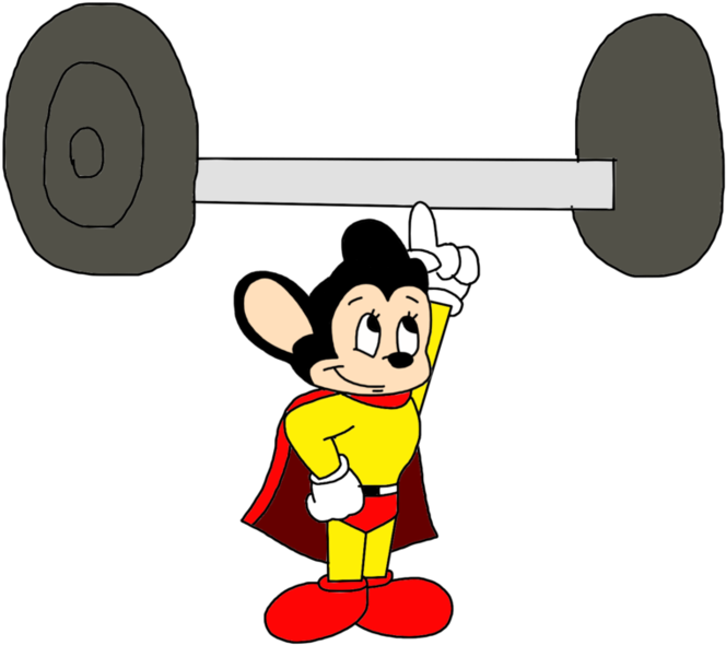 Mighty Mouse Doing Weightlifting At Olympics By - Mighty Mouse Doing Weightlifting At Olympics By (894x894)