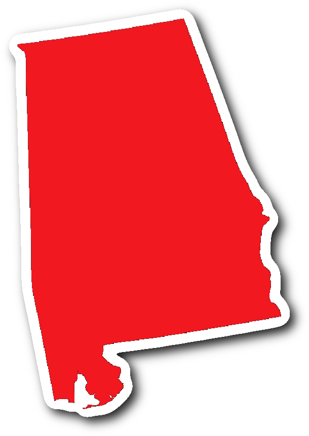 Alabama State Shape Sticker Red - Alabama State Shape Sticker Red (1064x1064)