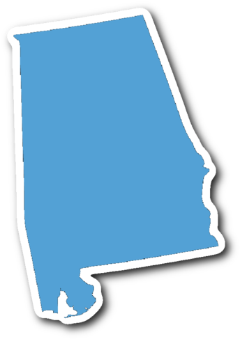 Alabama State Shape Sticker Carolina Blue - Alabama State Shape Sticker Carolina Blue (600x600)