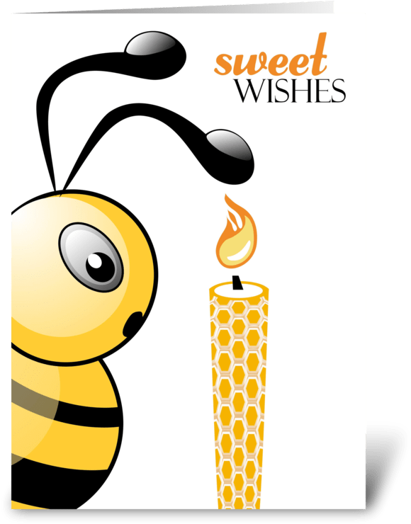 Bee And Birthday Candle - Bee And Birthday Candle (700x792)