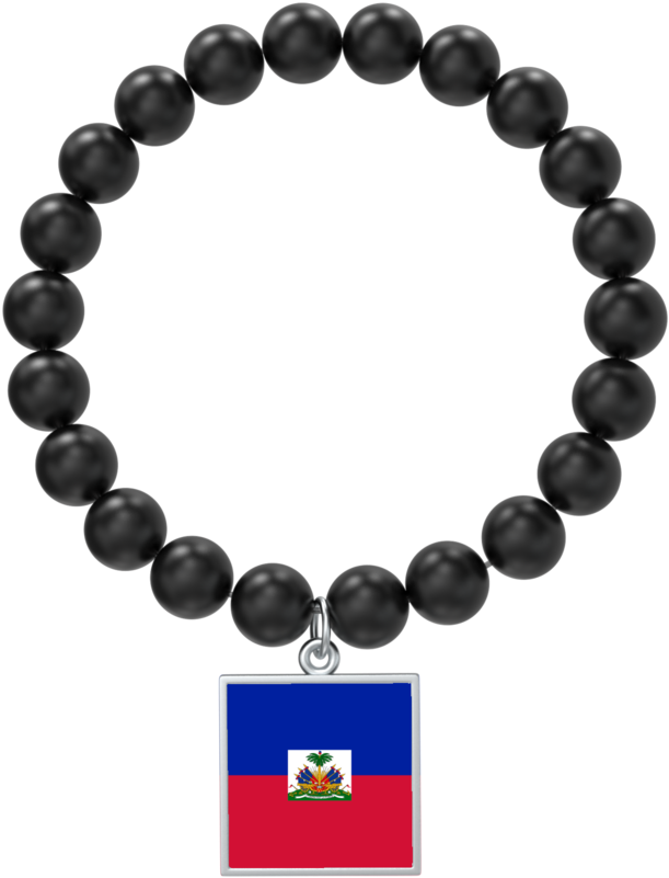 Black Haitian Flag Bracelet - Black Haitian Flag Bracelet (611x801)