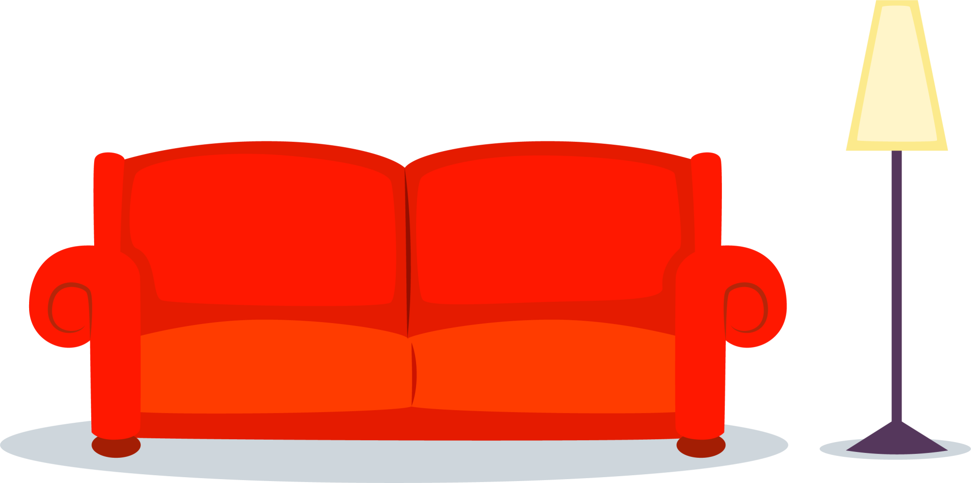 Sofa Cartoon Wiado Red - Sofa Cartoon Wiado Red (2000x994)
