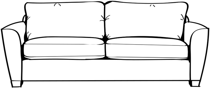 Dimensional Line Drawing For The Kirkwood Sofa - Dimensional Line Drawing For The Kirkwood Sofa (737x310)