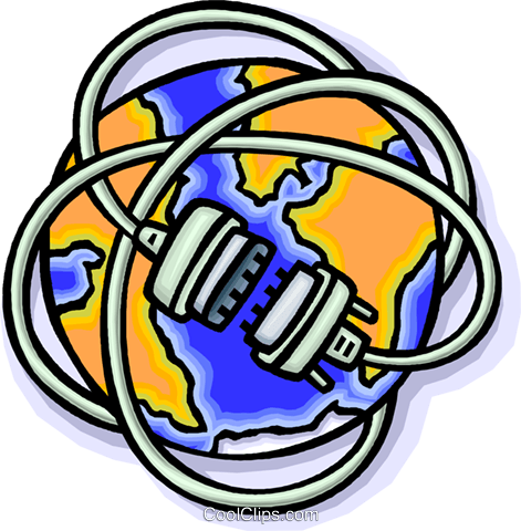 World Wrapped Up In Wires Royalty Free Vector Clip - World Wrapped Up In Wires Royalty Free Vector Clip (471x480)