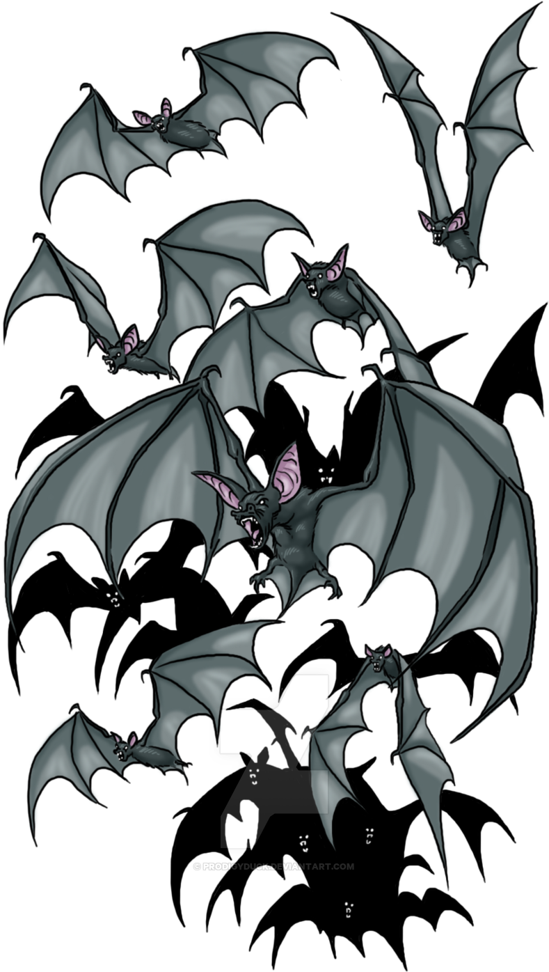 Bats Clipart Bat Swarm - Bats Clipart Bat Swarm (800x2206)