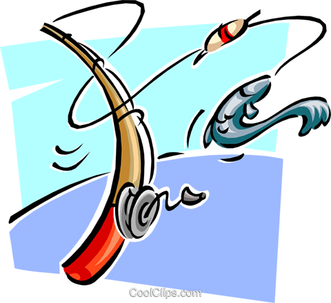Fishing Rod Landing Fish Royalty Free Vector Clip Art - Fishing Rod Landing Fish Royalty Free Vector Clip Art (480x440)