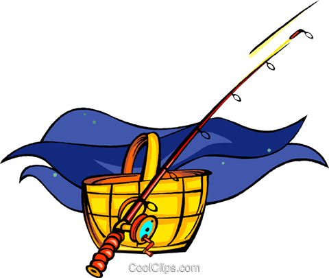 Fishing Rod, Fish, Fish Hamper Royalty Free Vector - Fishing Rod, Fish, Fish Hamper Royalty Free Vector (480x405)