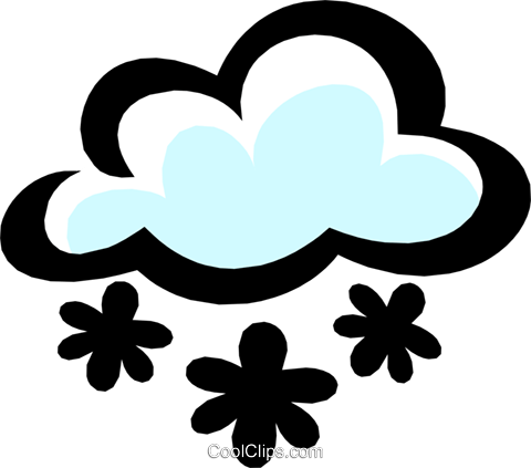 Snowflakes With Clouds Royalty Free Vector Clip Art - Snowflakes With Clouds Royalty Free Vector Clip Art (480x423)