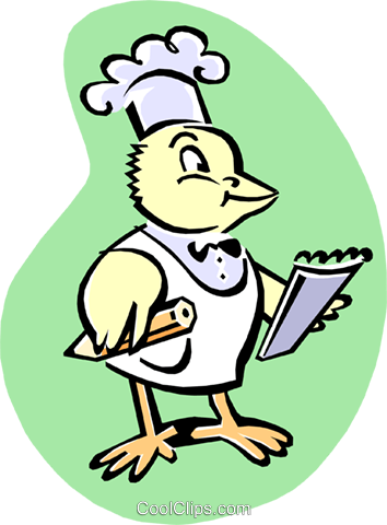 Chef Bird With Menu And Pencil Royalty Free Vector - Chef Bird With Menu And Pencil Royalty Free Vector (354x480)