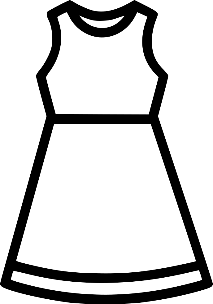 Clipart Black White Fashion Dress - Clipart Black White Fashion Dress (688x980)