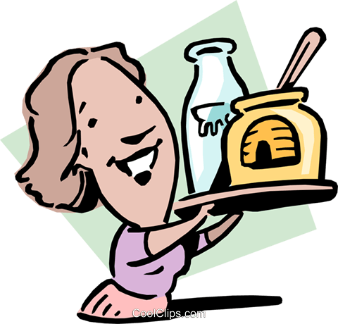 Milk And Honey Royalty Free Vector Clip Art Illustration - Milk And Honey Royalty Free Vector Clip Art Illustration (480x460)