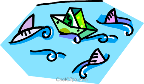 Paper Boat With Fish In The Ocean Royalty Free Vector - Paper Boat With Fish In The Ocean Royalty Free Vector (480x280)