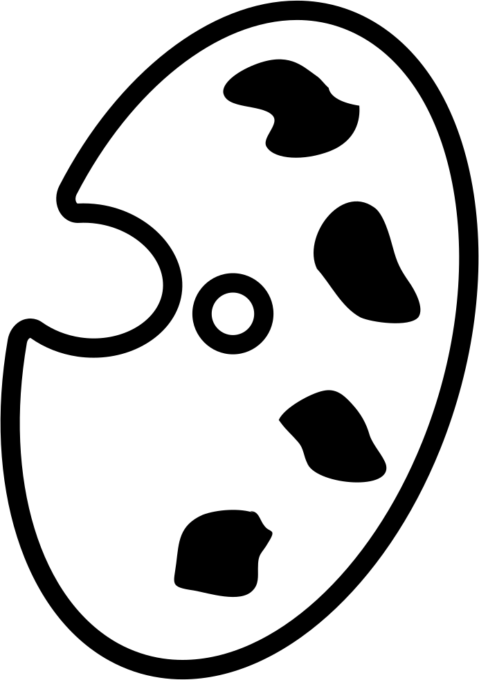 Painting Palette Outline With Various Color Options - Painting Palette Outline With Various Color Options (692x982)