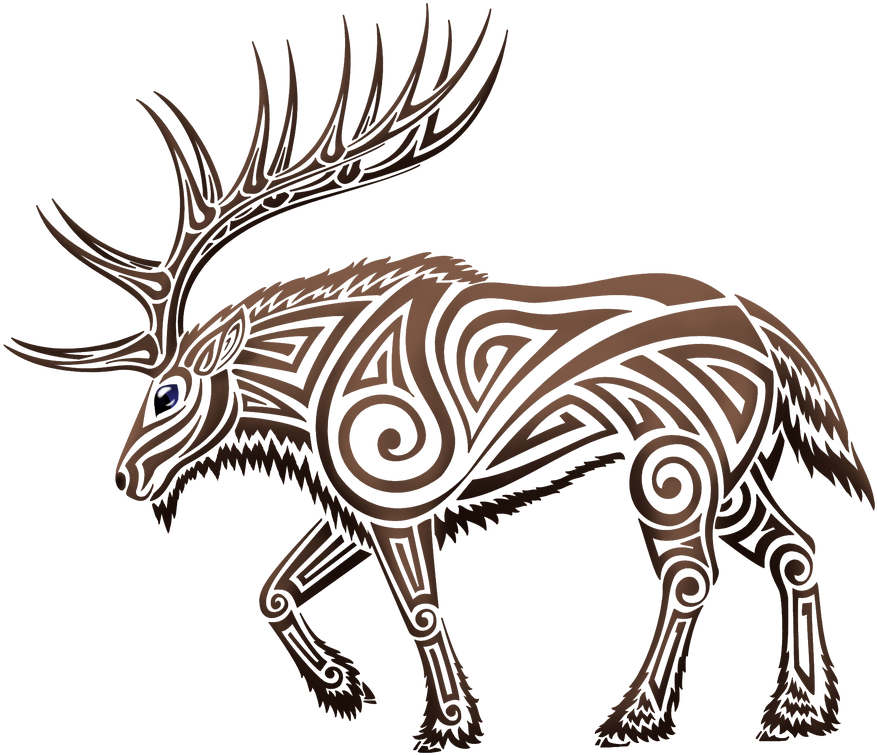Tribal Elk By Kayosa - Tribal Elk By Kayosa (959x833)