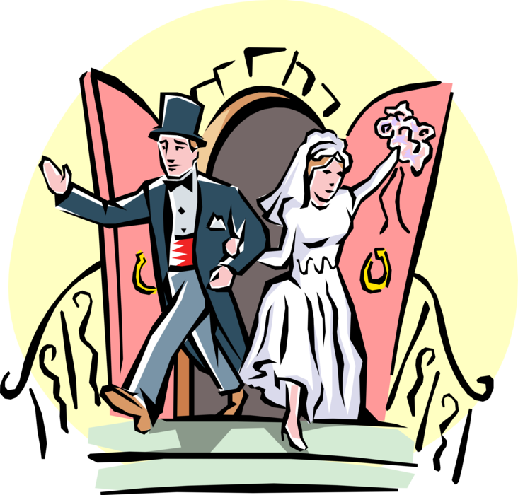Newlywed Couple Royalty Free Vector Clip Art Illustration - Newlywed Couple Royalty Free Vector Clip Art Illustration (732x700)