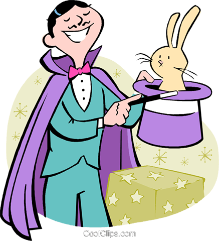 Magician With Rabbit Royalty Free Vector Clip Art Illustration - Magician With Rabbit Royalty Free Vector Clip Art Illustration (437x480)